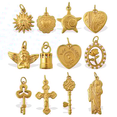 1 Piece Heart Stainless Steel Gold Color DIY Pendant h5 Picture4