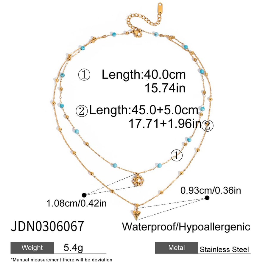 1 Piece Romantic Heart Moon Stainless Steel Gold Color Women's Layered Necklaces Picture2