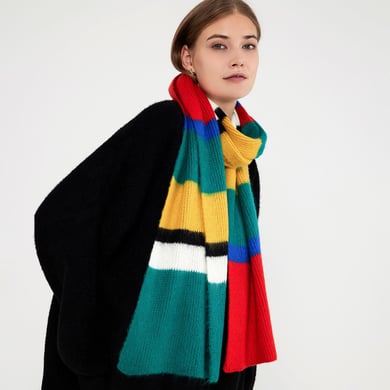 1 Piece Classic Mixed Color Synthetic Fiber Women's Winter Scarves h5 Picture3