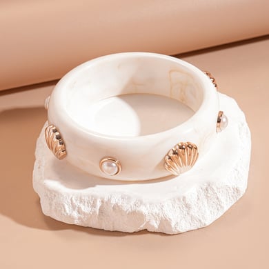 1 brazalete de resina con forma de concha retro h5 