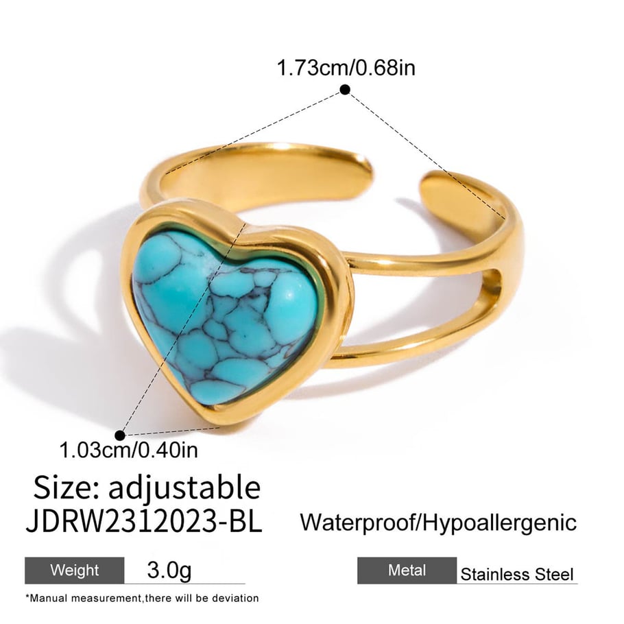 Classic Calaite Heart Stainless Steel Women's Jewelry Sets 