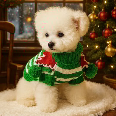1 Piece Cute Christmas Strip Pet Sweater h5 Picture3