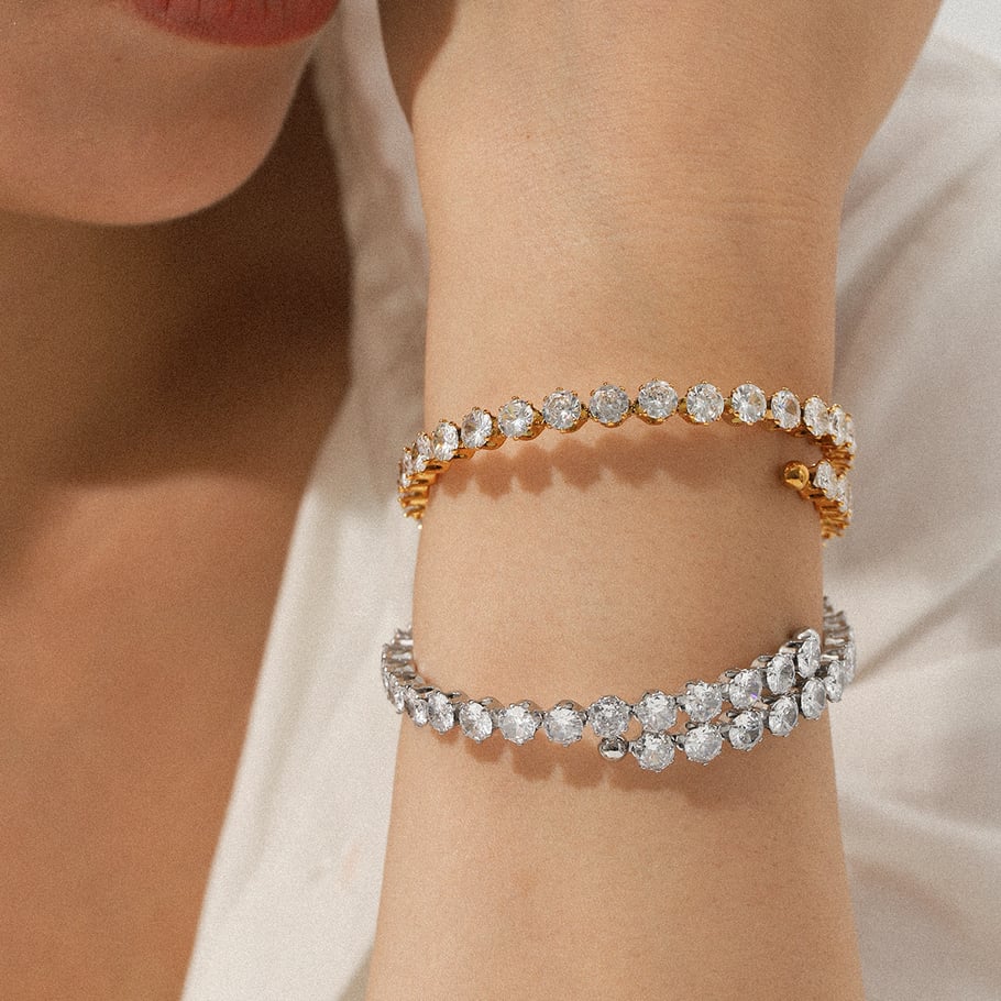1 Piece Simple Circle Stainless Steel  Women's Bangles Picture3
