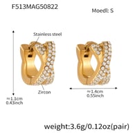 F513-Gold Kreuz Volldiamant Zirkon Ohrringe-S Bild9
