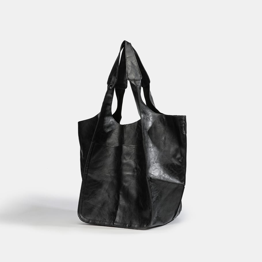 Bolso de mano minimalista retro de PU de color sólido para mujer, 1 pieza Imagen2