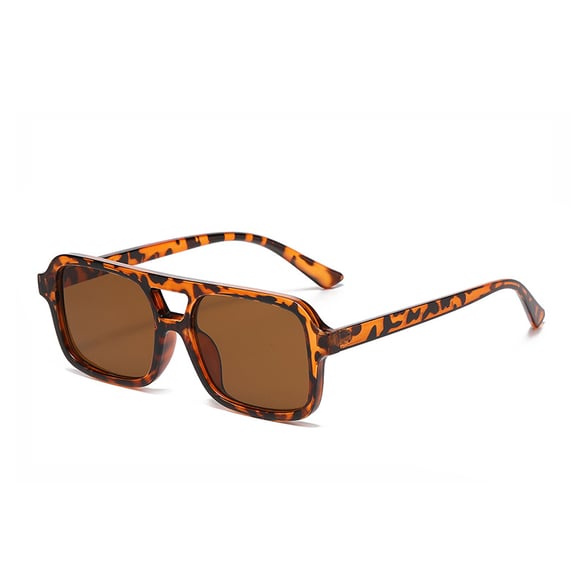 1 paio di occhiali da sole da donna eleganti e versatili con doppio ponte e stampa leopardata 2