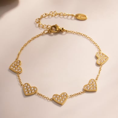 1 Piece Luxurious Butterfly Stainless Steel Gold Color Zircon Women's Chain Bracelets h5 Picture7