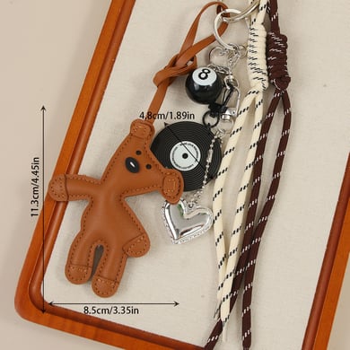 1 Piece Simple Series Cute Cartoon Bear PU Women's Bag Charms h5 
