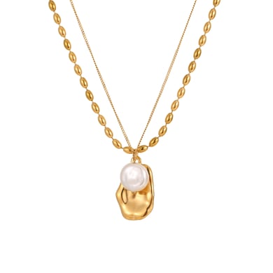 1 Piece Simple  Elegant Irregular Shape Stainless Steel  Women's Layered Necklaces h5 Picture5