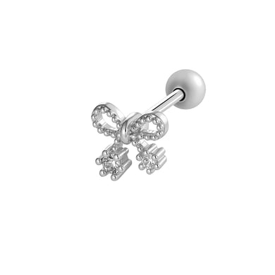 1 stuk bloem strik knoop vlinder koper goud kleur zirkoon piercing oorbel h5 