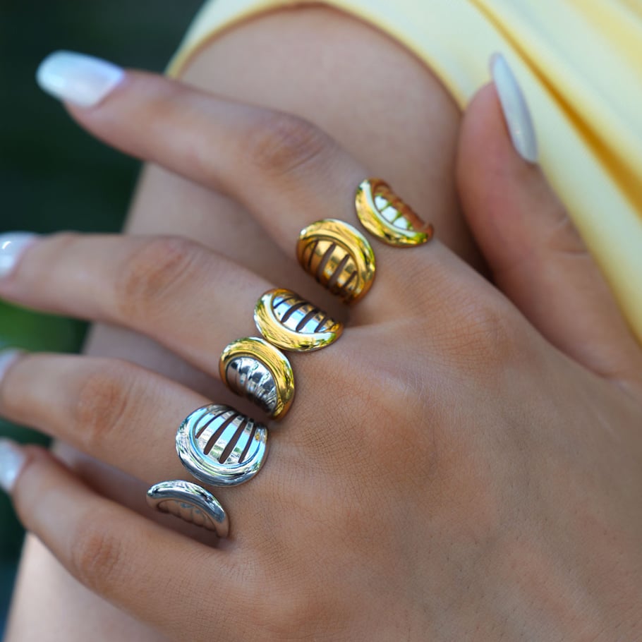 1 Piece Simple Irregular Shape Stainless Steel  Women's Statement Rings Picture11