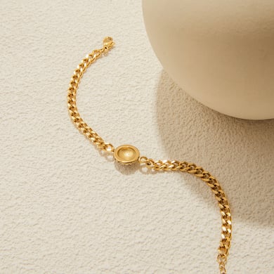 1 Piece Luxurious Calaite Stainless Steel Gold Color Women's Chain Bracelets h5 Picture7