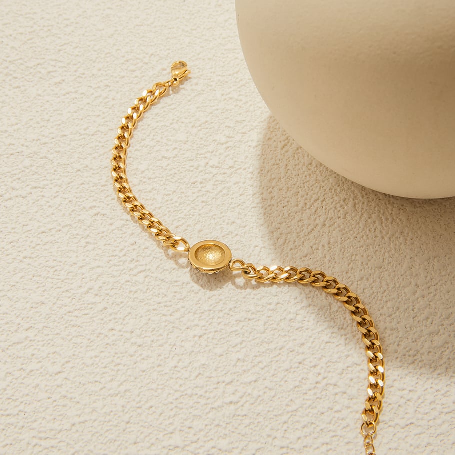 1 Piece Luxurious Calaite Stainless Steel Gold Color Women's Chain Bracelets Picture7