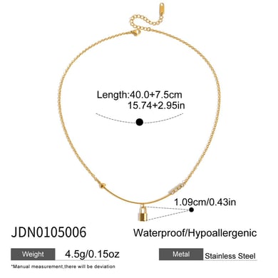 1 pezzo di collana con ciondolo da donna in acciaio inossidabile color oro con lucchetto classico h5 Immagine2