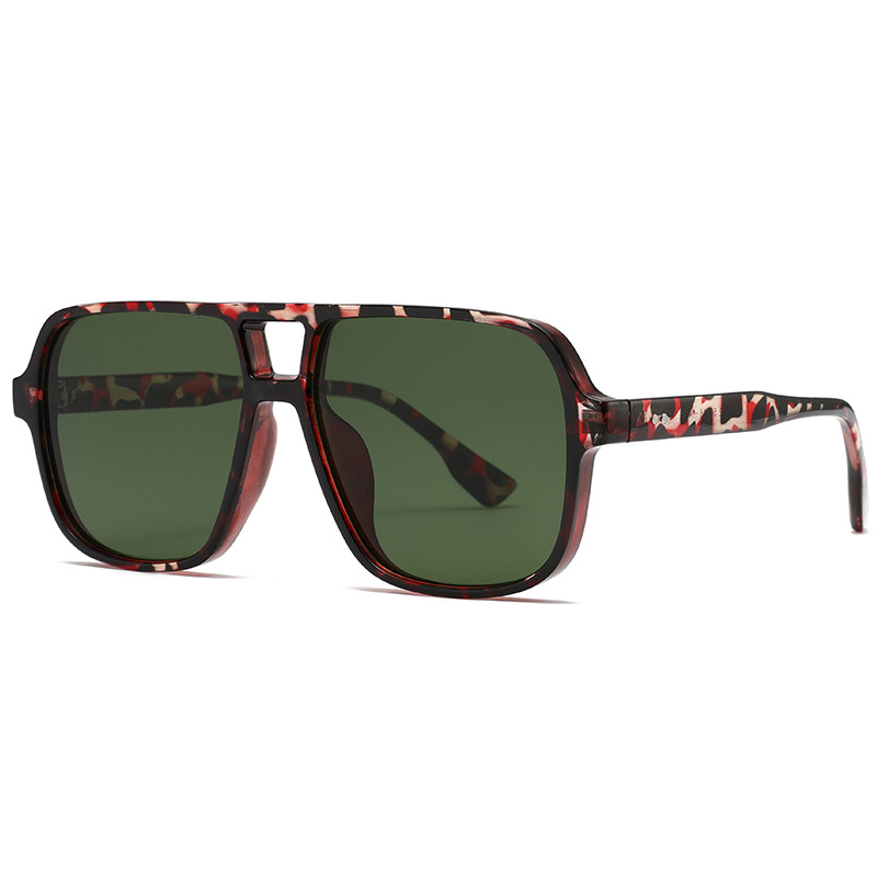 1 Paar einfache klassische Patchwork-Sonnenbrille mit Leopardenmuster und gemischten Farben für Damen Bild2