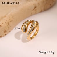 NMSR-K415-3 Gold Diamond Ring/One Size 