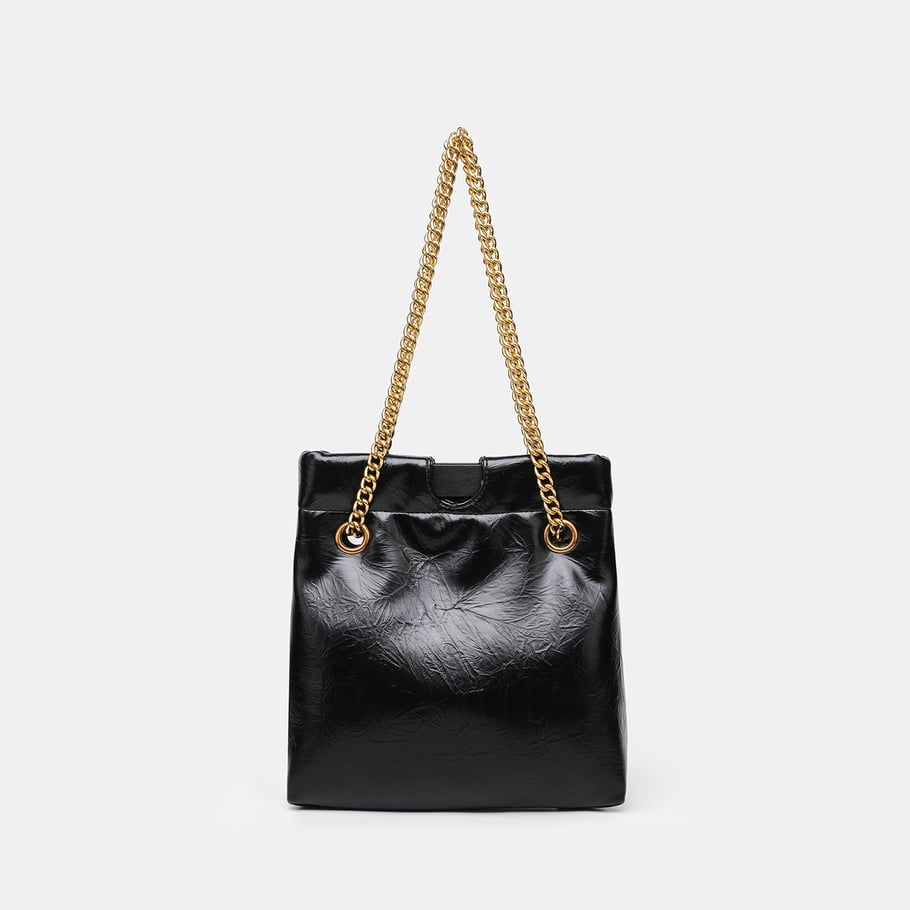 Bolso de mano para mujer de PU de color sólido clásico de serie simple de 1 pieza 