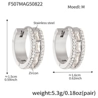 F507-Stahl Farbe Zirkon Ohrringe-M Bild7