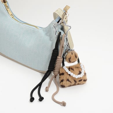 1 Stück Leoparden-Plüschball-Taschenanhänger h5 Bild3