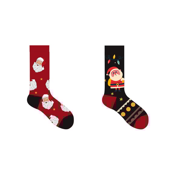 1 Pair Cotton Stylish Christmas Tree Festival Women's Mid-Calf Socks 2