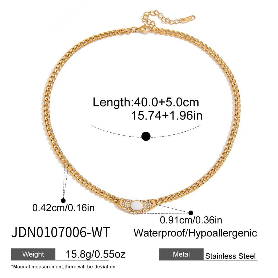 Collana con ciondolo da donna in acciaio inossidabile color oro con cerchio vintage da 1 pezzo 