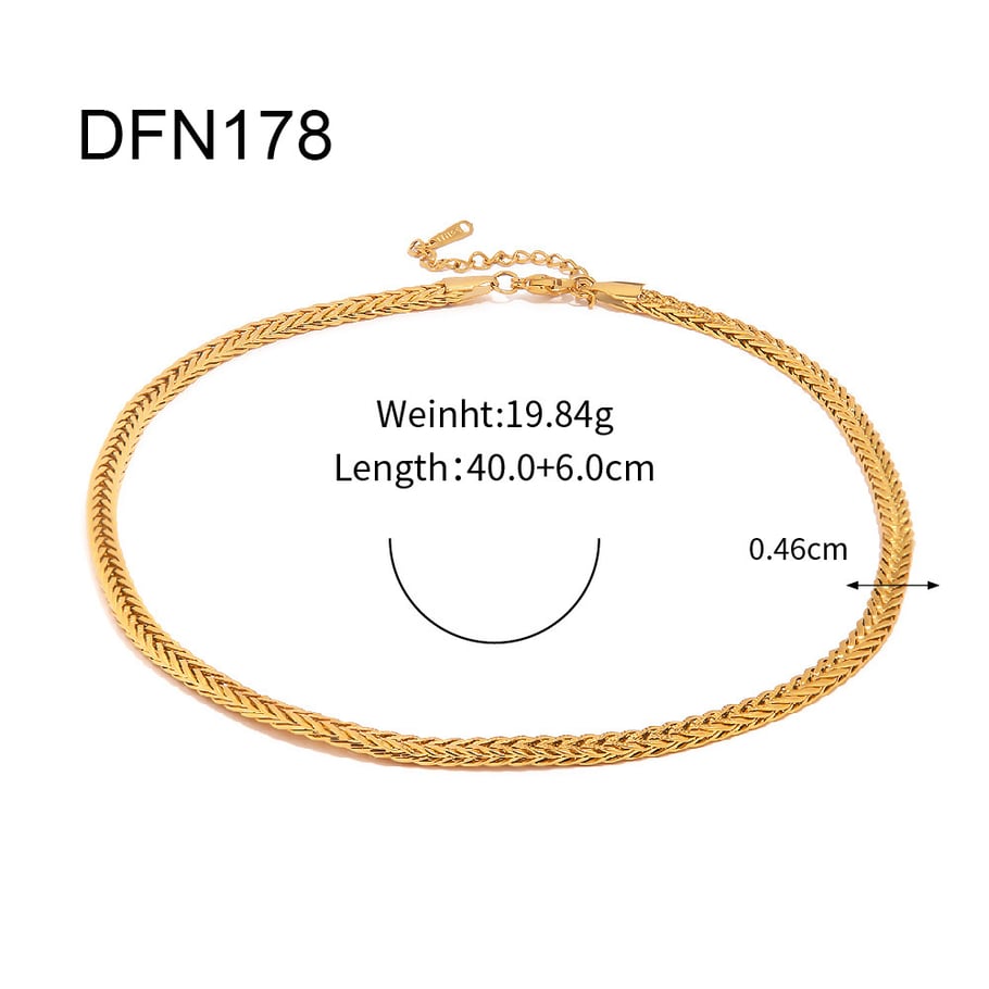 1 Piece Simple Daily Chain Stainless Steel  Women's Chain Necklaces 