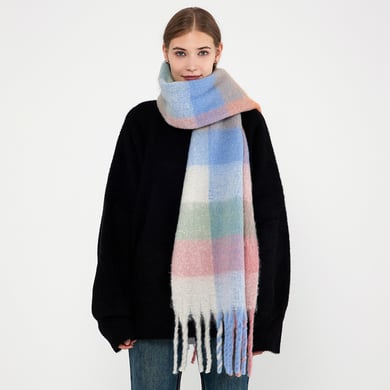 1 Piece Thermal Plaid Polyester Women's Winter Scarves h5 Picture3