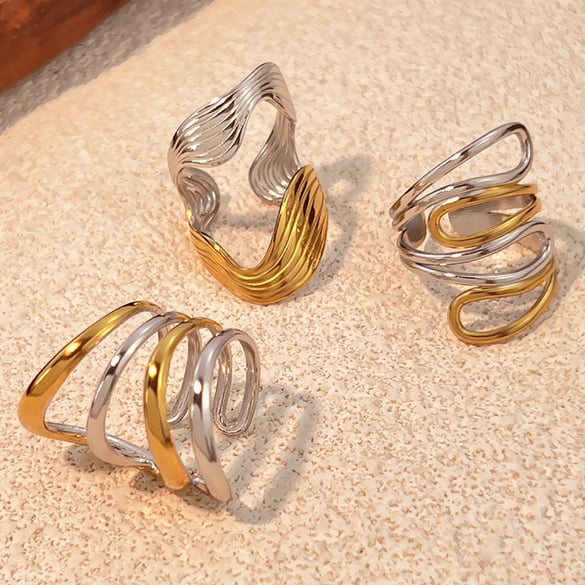 1 Stück schlichter minimalistischer Ring aus Edelstahl in verschiedenen Farben 2