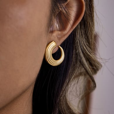1 par de pendientes de botón de acero inoxidable de color dorado con forma de círculo simple para mujer h5 Imagen3