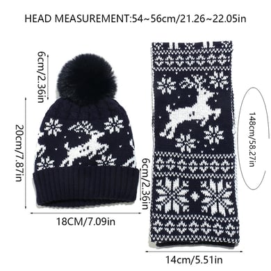 1 Set Christmas Knitted Scarf and Hat h5 
