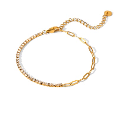 1 Piece Daily Patchwork Stainless Steel  Gold Color  Women's Chain Bracelets h5 