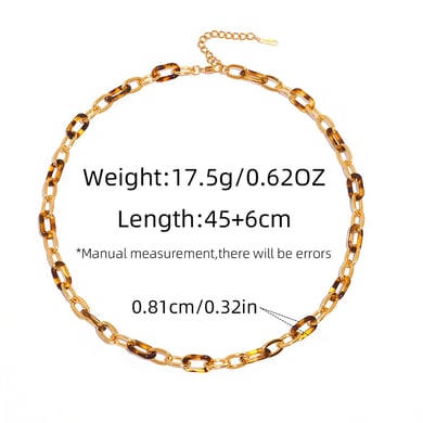 1 Piece Simple Series Retro Leopard Print Stainless Steel  Women's Chain Necklaces h5 Picture2