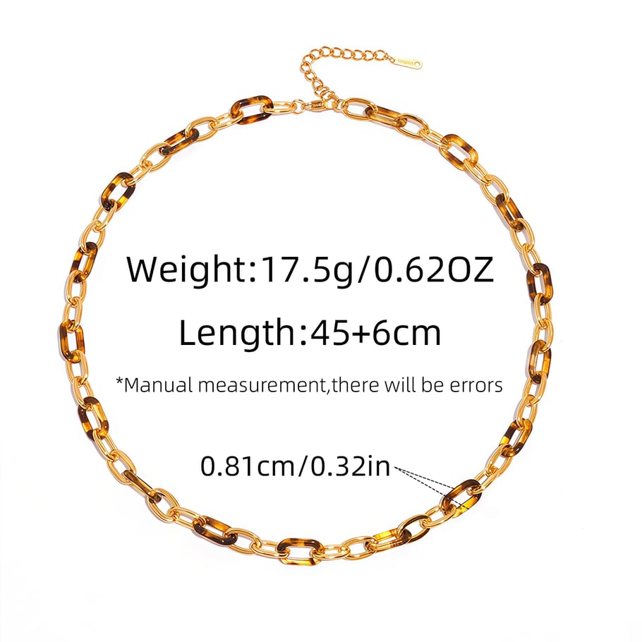 1 Piece Simple Series Retro Leopard Print Stainless Steel  Women's Chain Necklaces Picture2