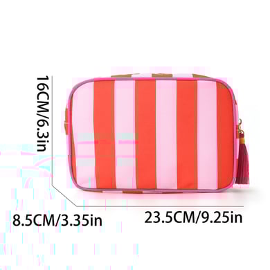 1 Stück Simple Series Casual Strip Canvas Damen-Make-up-Taschen h5 Bild4