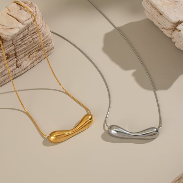 1 Piece Irregular Shape Stainless Steel Gold Color Pendant Necklace