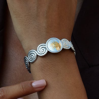1 Piece Simple Vortex Stainless Steel Women's Cuff Bracelets h5 Picture4