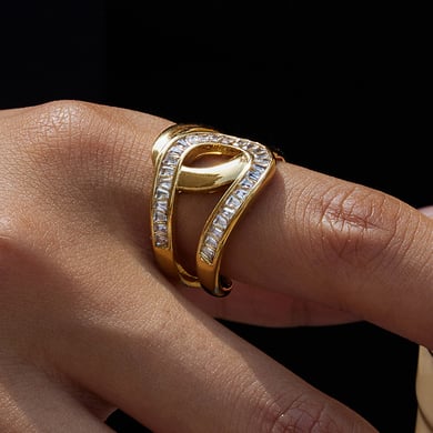 1 pezzo di anelli con dichiarazione in acciaio inossidabile color oro con torsione giornaliera h5 Immagine5
