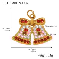 D111-Ciondolo a forma di campana di Natale dorata Immagine11