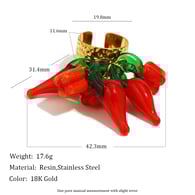 Offener Ring mit Gemüseanhänger – Gold Bild5
