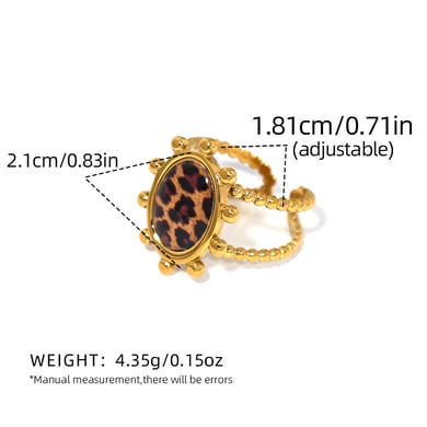 1 Piece Simple Irregular Shape Stainless Steel  Gold Color Women's Statement Rings h5 