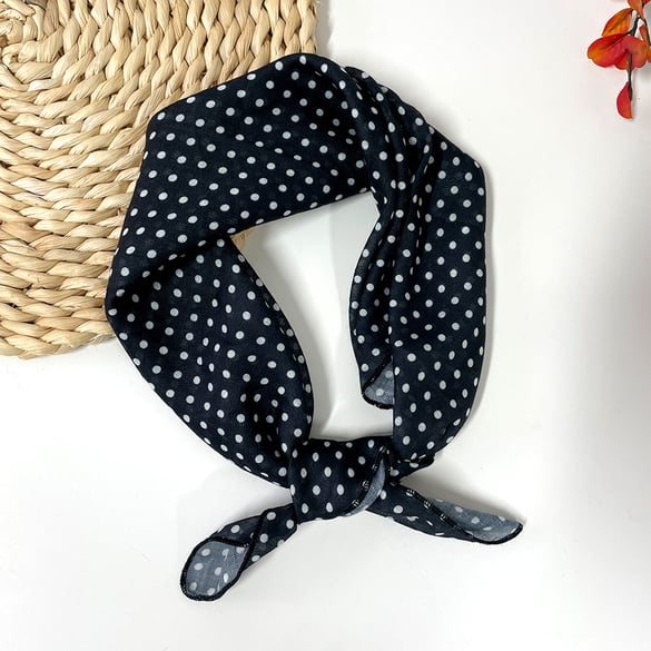 1 Stück klassisches Damen-Bandana aus Leinen mit Punkten 2