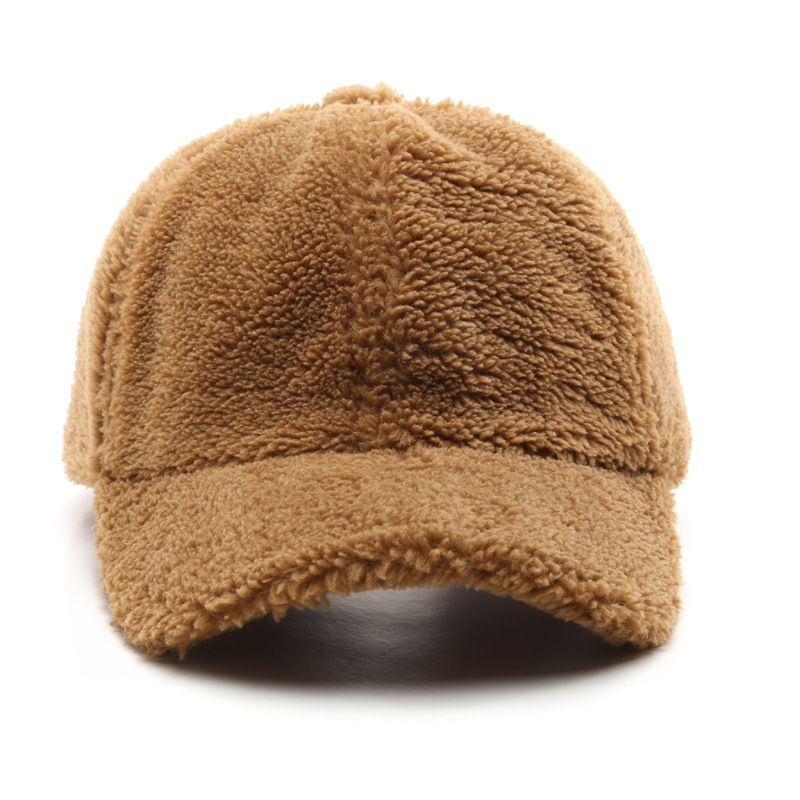 1 Piece Casual Solid Color Plush Baseball Cap Picture3