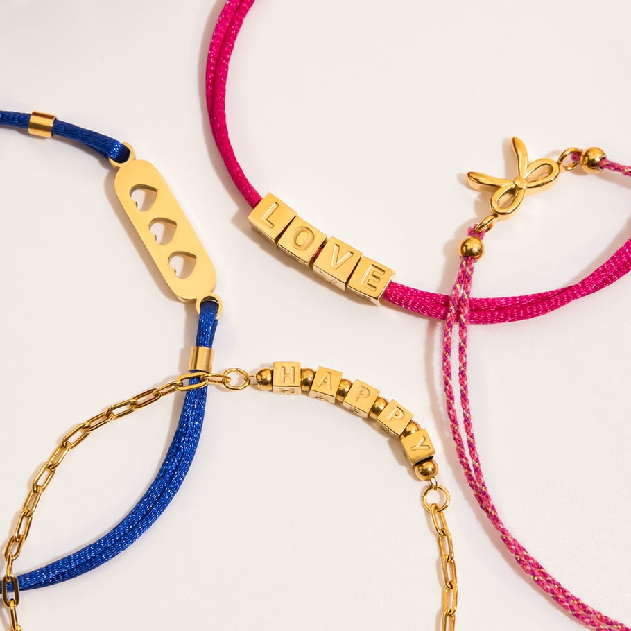 1 Piece Romantic Series Letter Stainless Steel Gold Color Women's Charm Bracelets Picture8