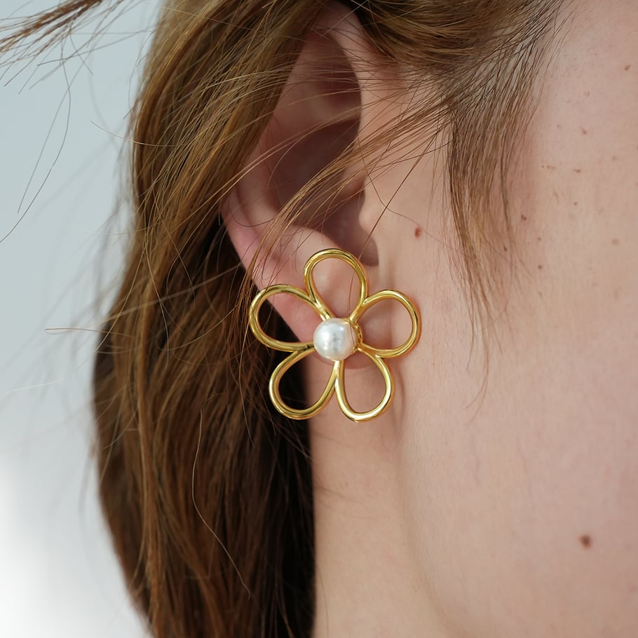 1 Pair Simple Series Natural Flower Stainless Steel  Women's Stud Earring Picture4