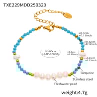 TXE229-Naturstein-Süßwasserperlenarmband 16+5cm 
