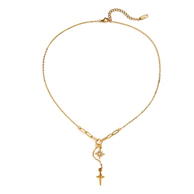1 Piece Exqusite Star Stainless Steel Gold Color Women's Pendant Necklaces h5 