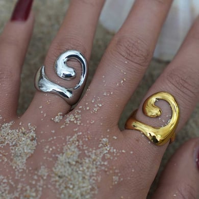 1 Piece Simple Irregular Shape Stainless Steel  Women's Statement Rings h5 Picture3