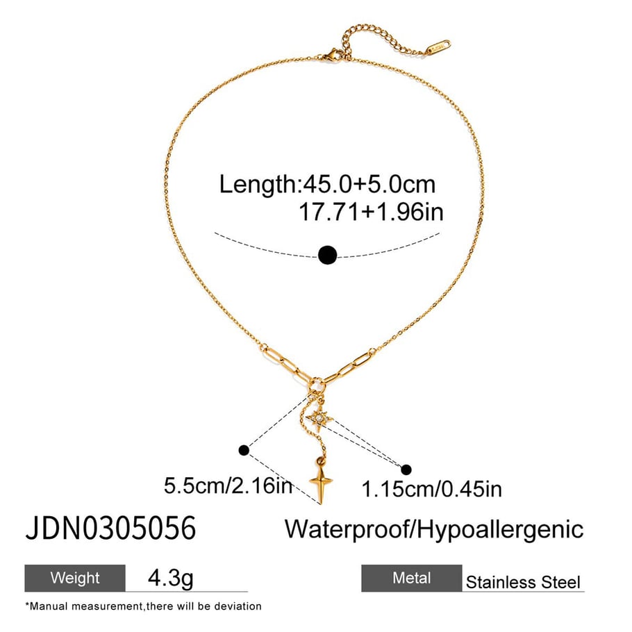 1 Piece Exqusite Star Stainless Steel Gold Color Women's Pendant Necklaces Picture2