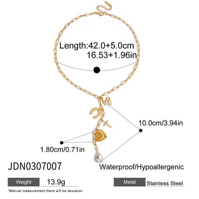Gorgeous Heart Tassel Stainless Steel Gold Color Women's Pendant Necklaces h5 Picture2