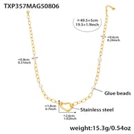 TXP357-Gold Heart Necklace 49+5cm 
